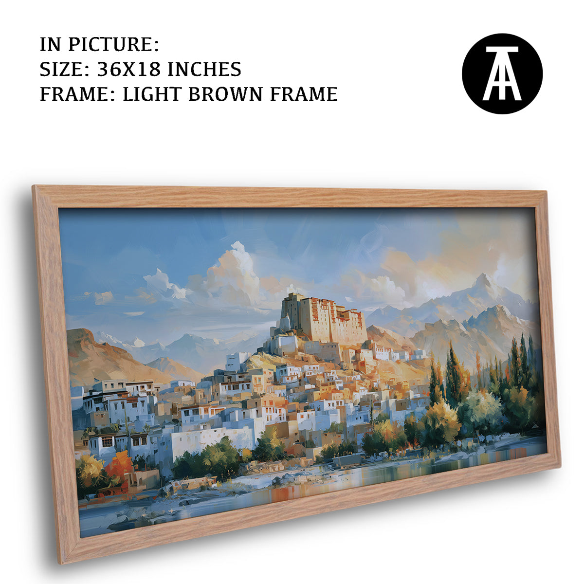 Artwork in Light Brown Frame