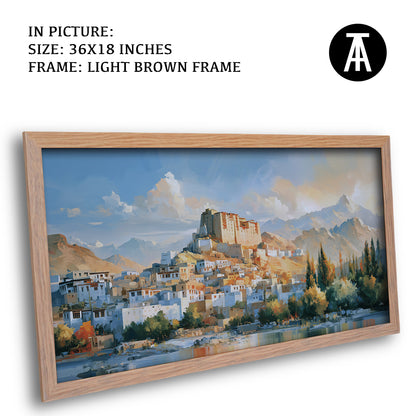 Artwork in Light Brown Frame