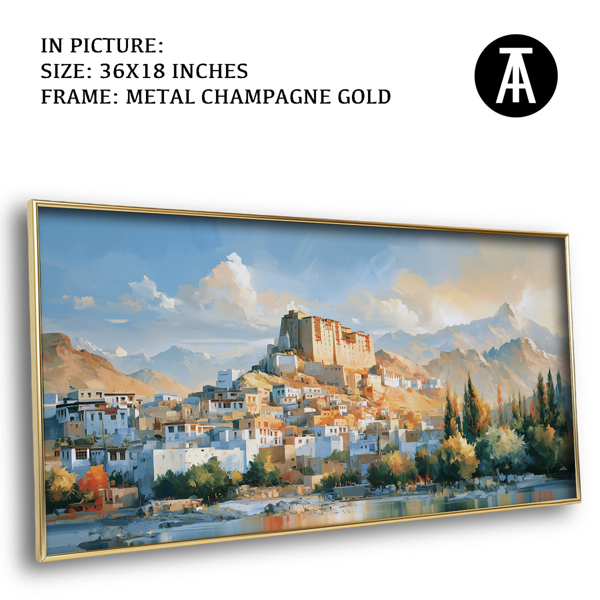 Artwork in Metal Champagne Gold Frame