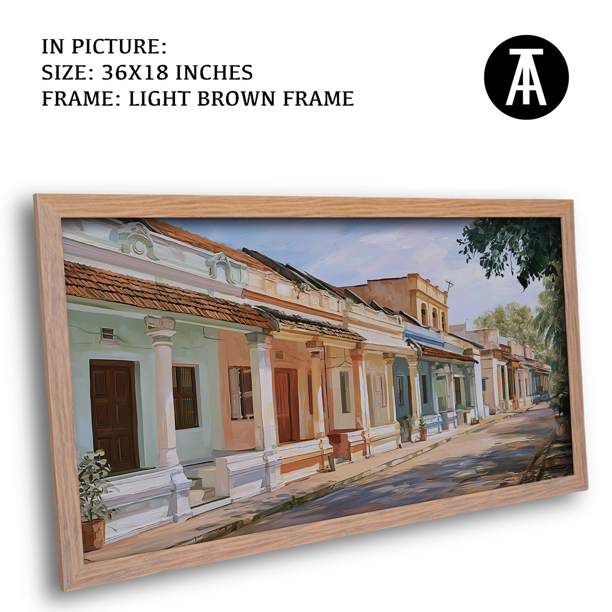 Artwork in Light Brown Frame