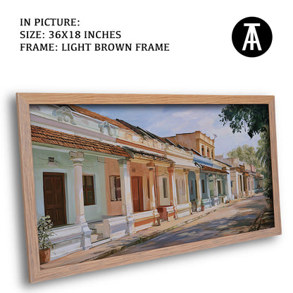 Artwork in Light Brown Frame