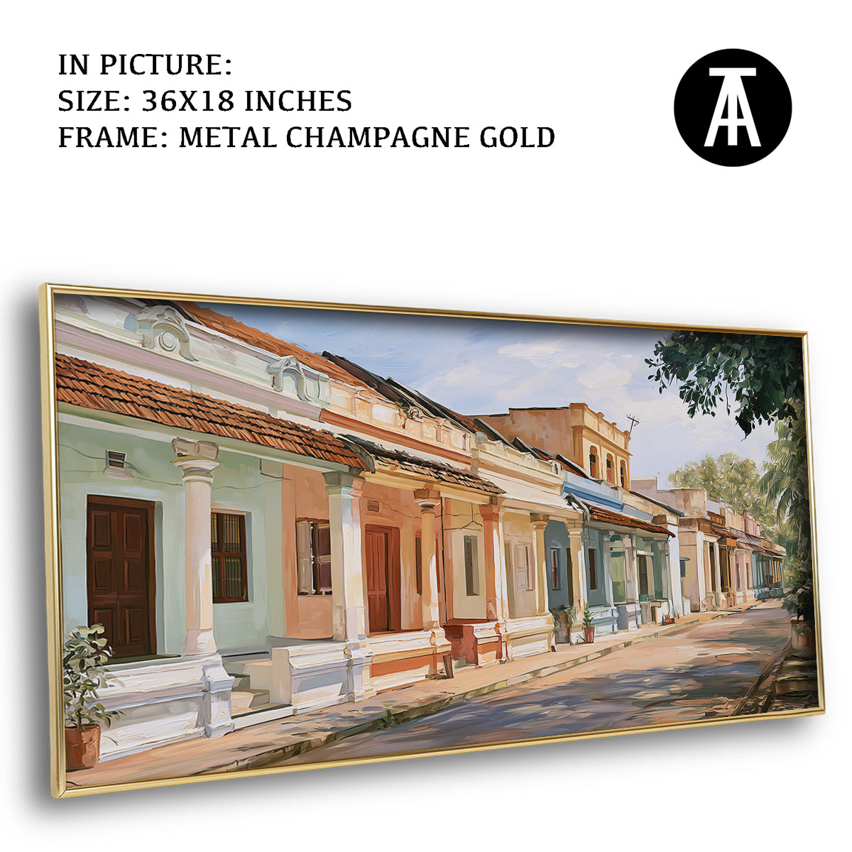 Artwork in Metal Champagne Gold Frame