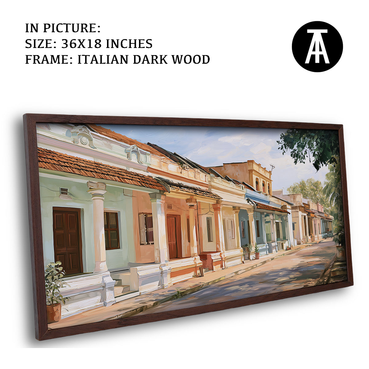 Artwork in Dark Wood Frame