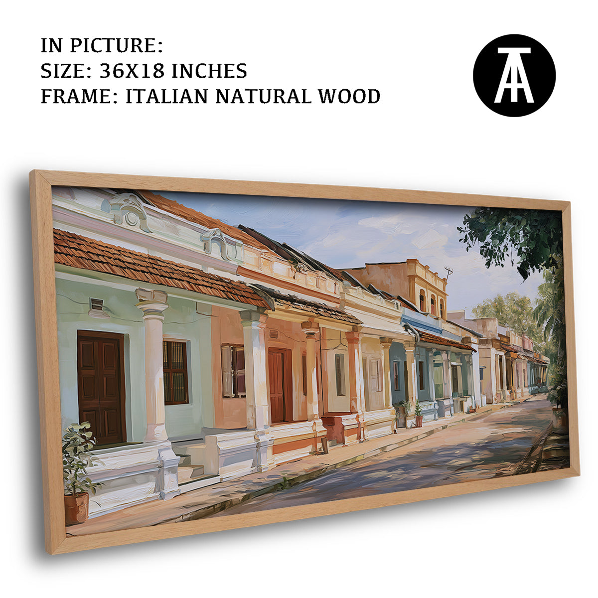 Artwork in Natural Wood Frame