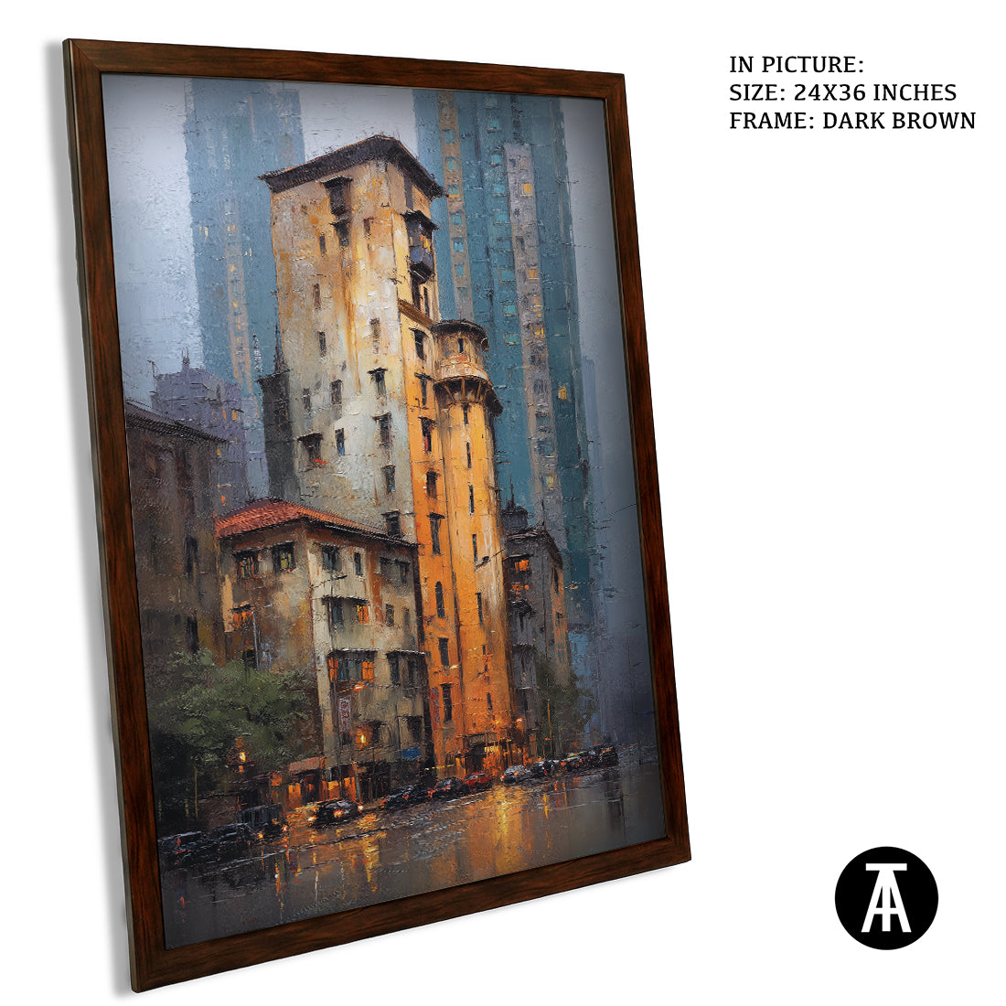 Artwork in Dark Brown Frame