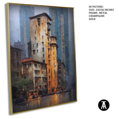 Artwork in Metal Champagne Gold Frame