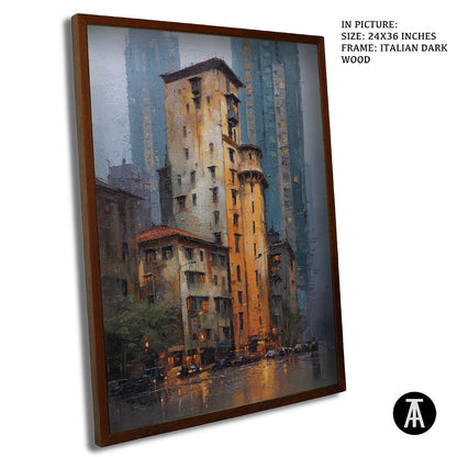 Artwork in Dark Wood Frame