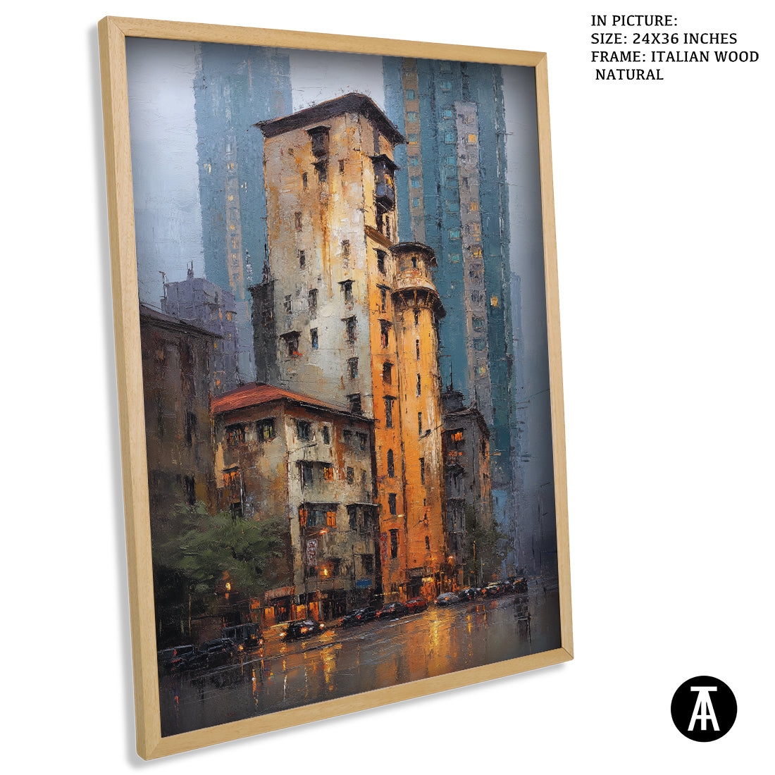 Artwork in Natural Wood Frame