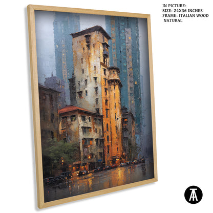Artwork in Natural Wood Frame