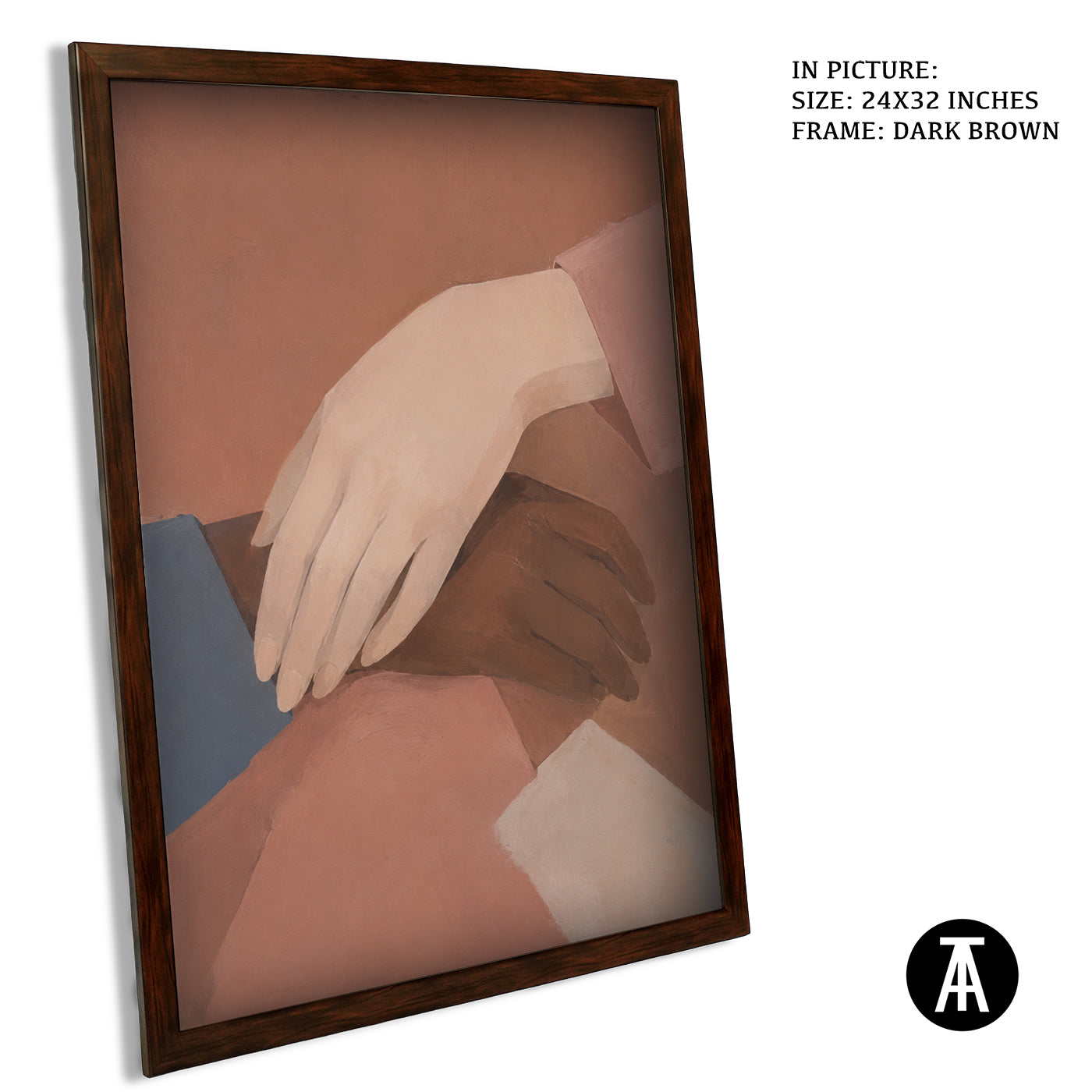 Artwork in Dark Brown Frame