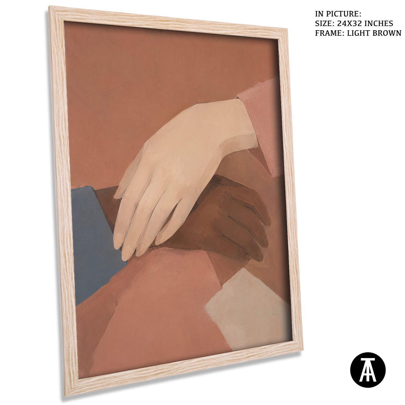 Artwork in Light Brown Frame