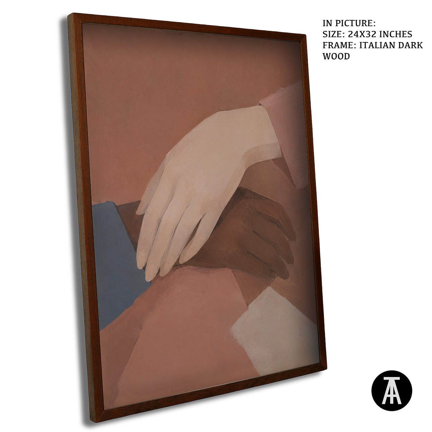 Artwork in Dark Wood Frame