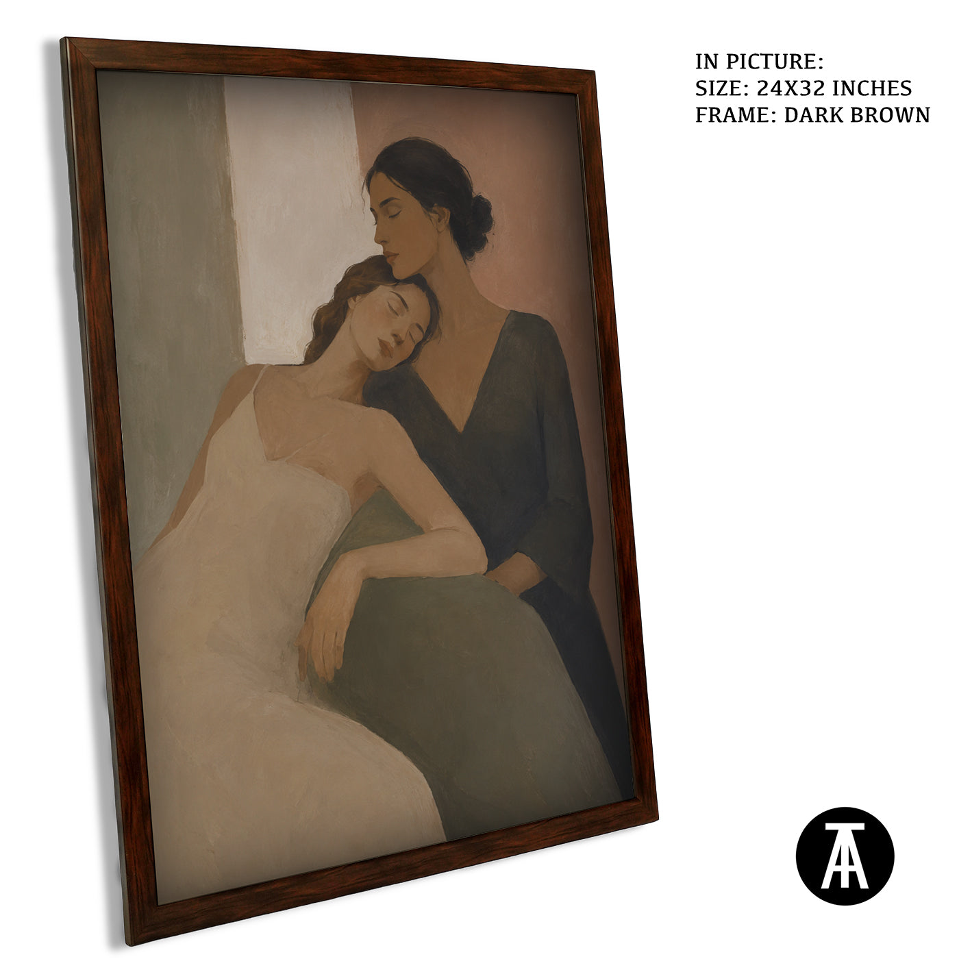 Artwork in Dark Brown Frame