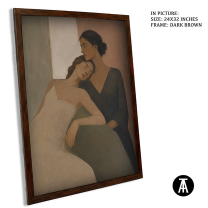 Artwork in Dark Brown Frame