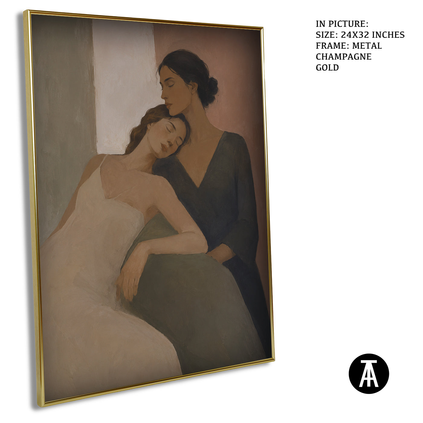 Artwork in Metal Champagne Gold Frame