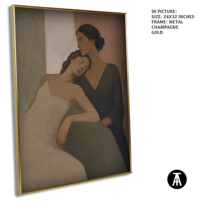 Artwork in Metal Champagne Gold Frame