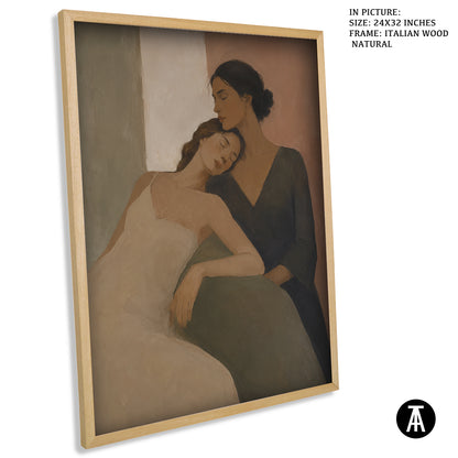 Artwork in Natural Wood Frame