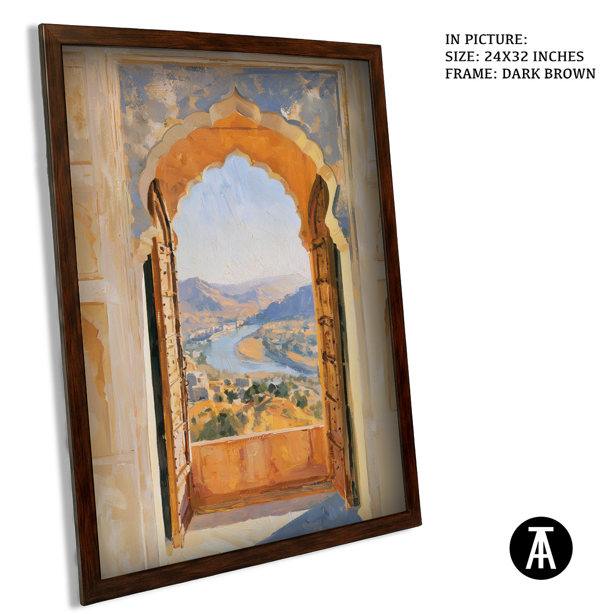 Artwork in Dark Brown Frame