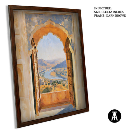 Artwork in Dark Brown Frame
