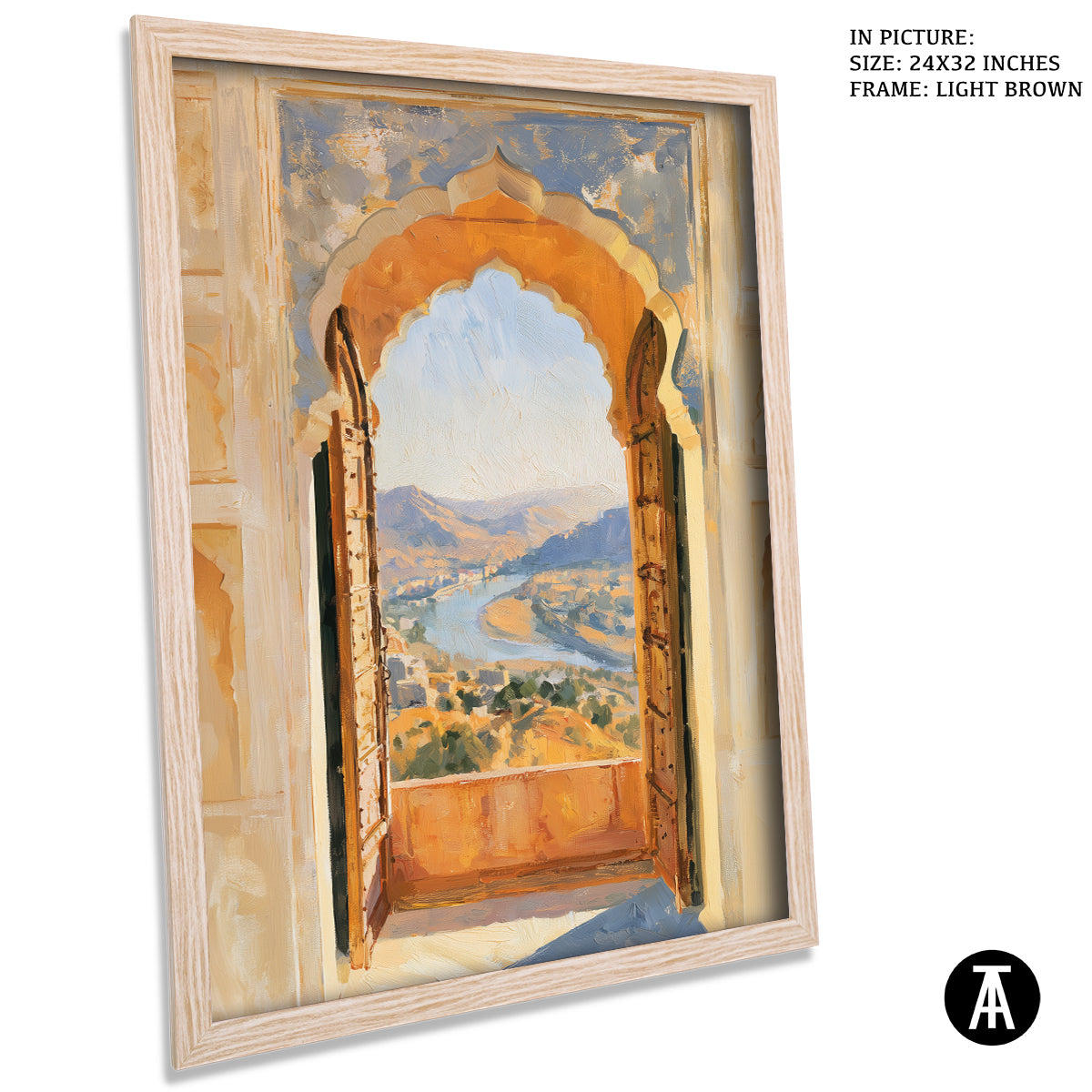 Artwork in Light Brown Frame