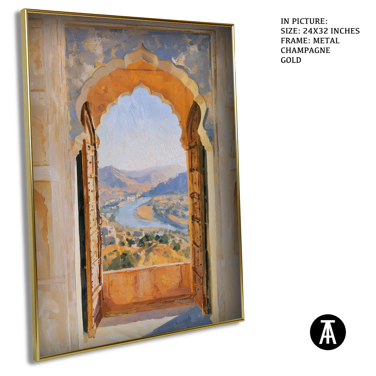 Artwork in Metal Champagne Gold Frame