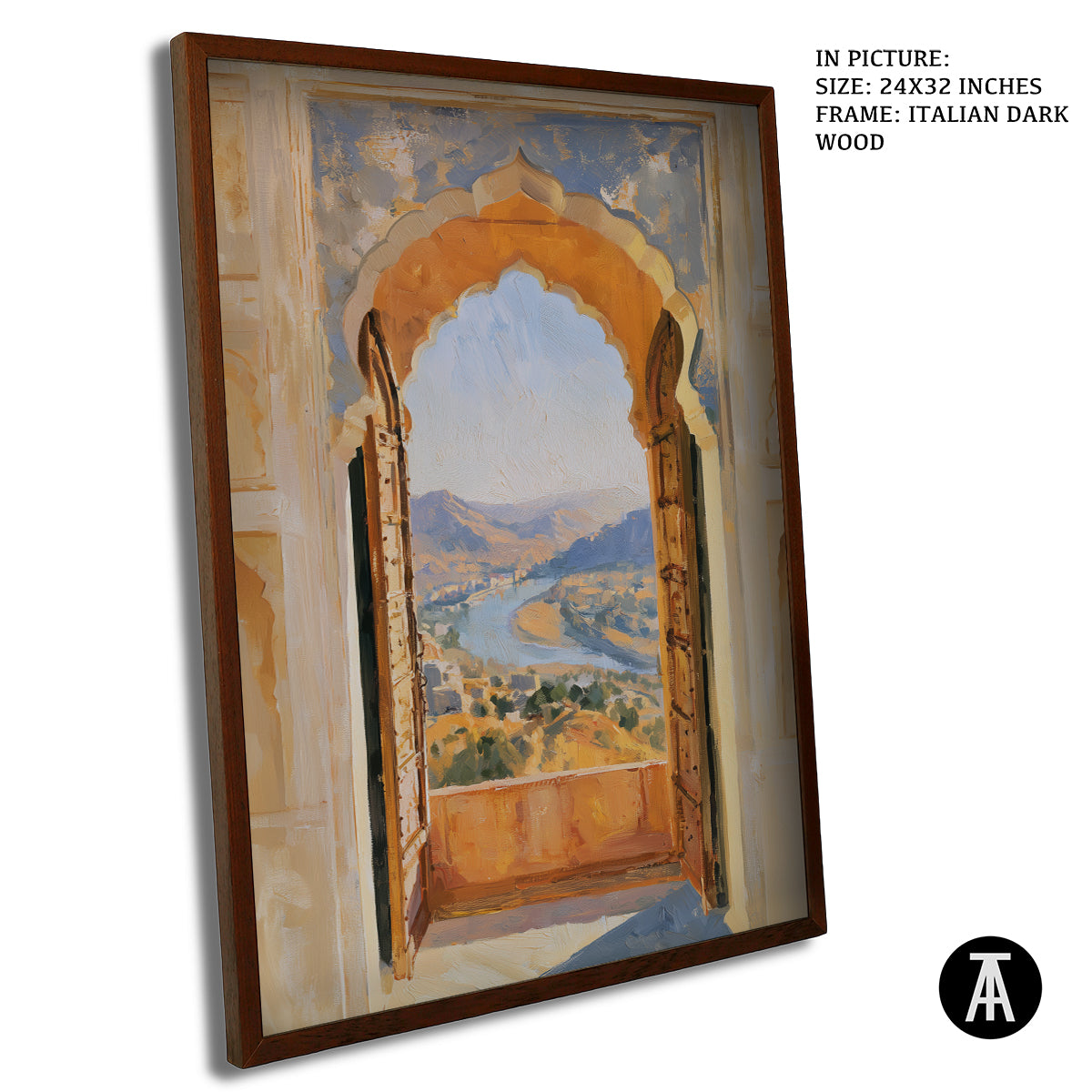 Artwork in Dark Wood Frame