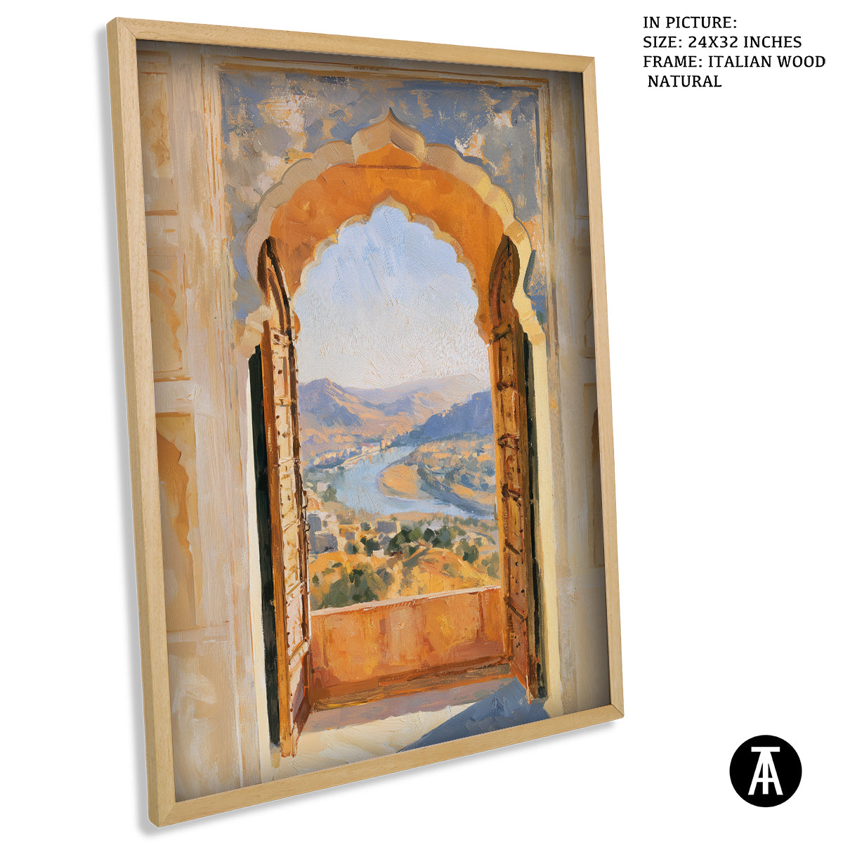 Artwork in Natural Wood Frame