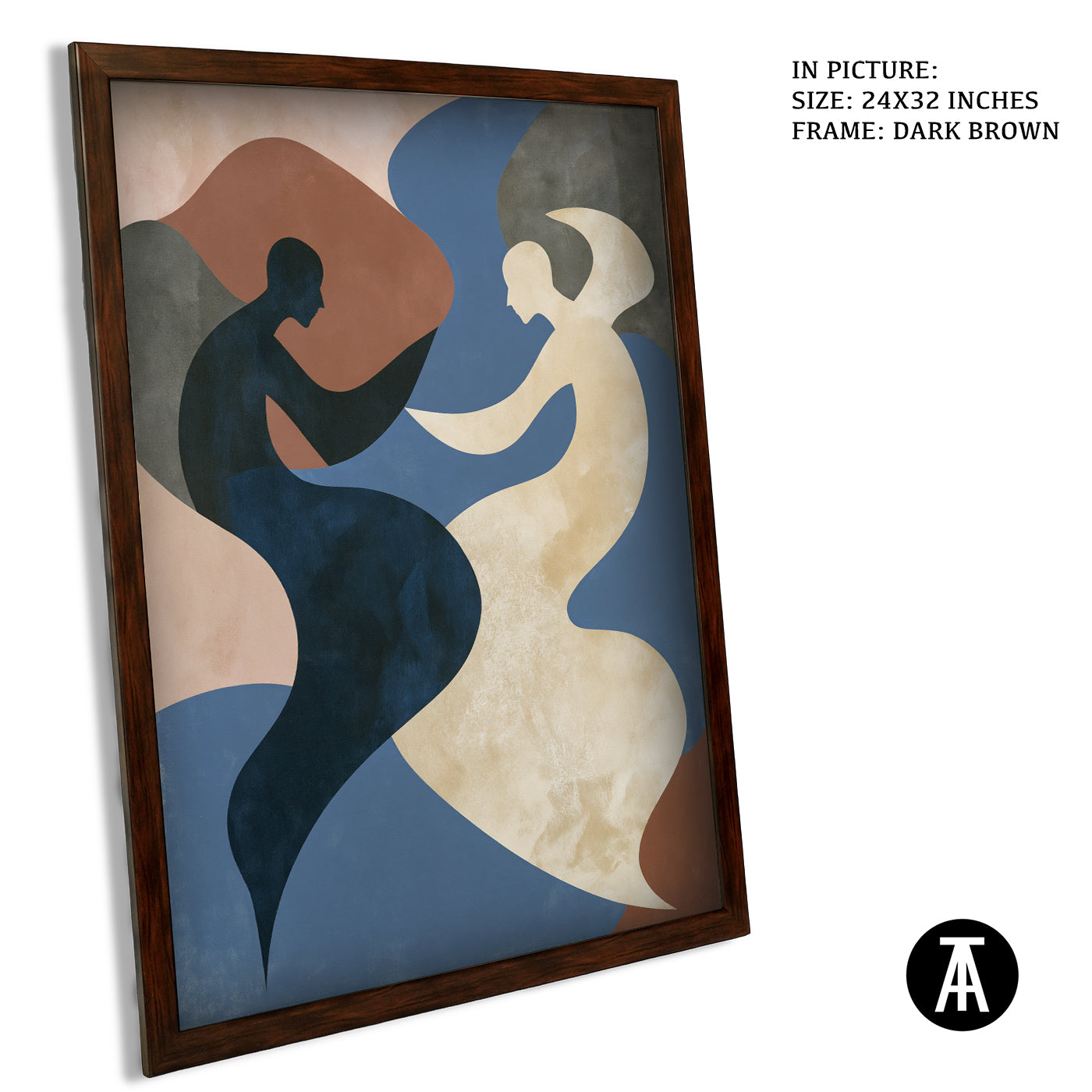 Artwork in Dark Brown Frame