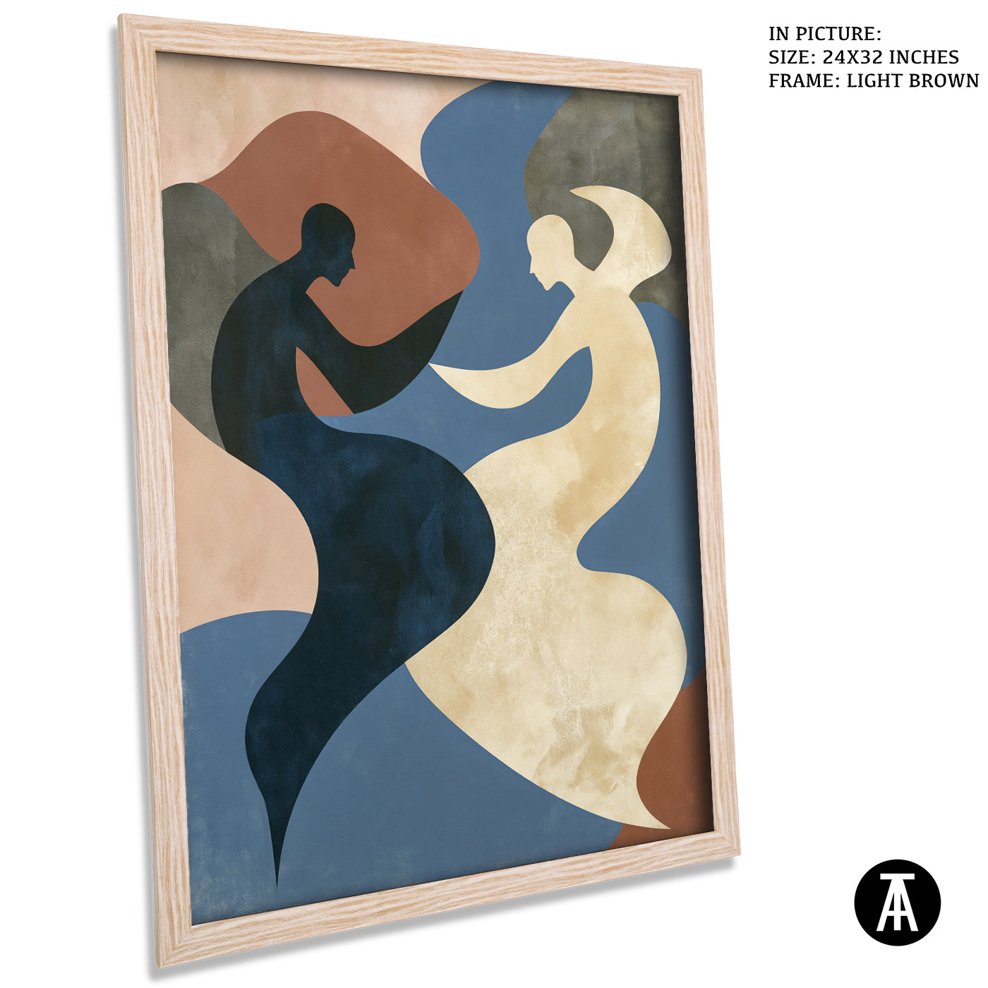 Artwork in Light Brown Frame