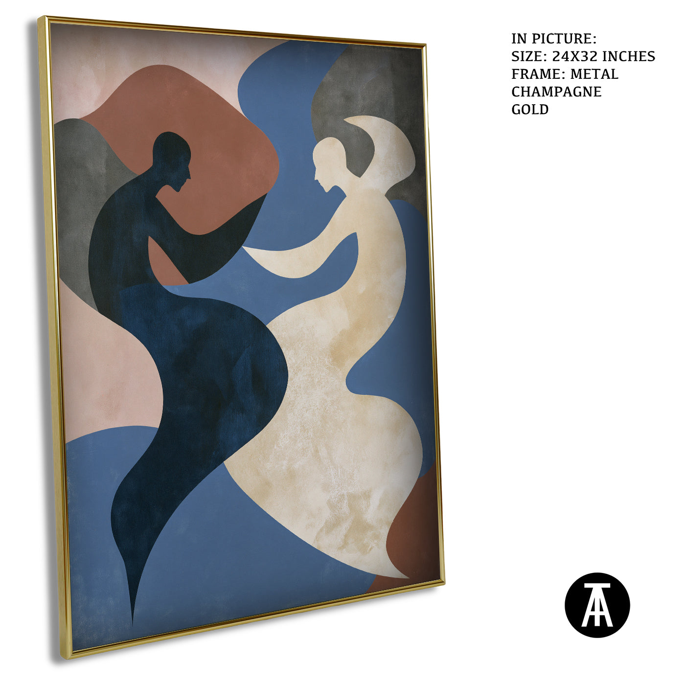 Artwork in Metal Champagne Gold Frame