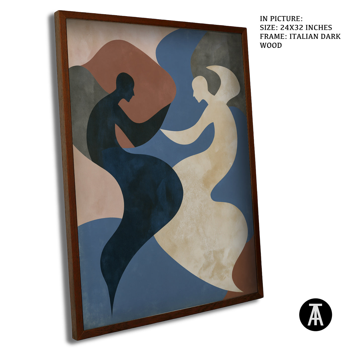 Artwork in Dark Wood Frame