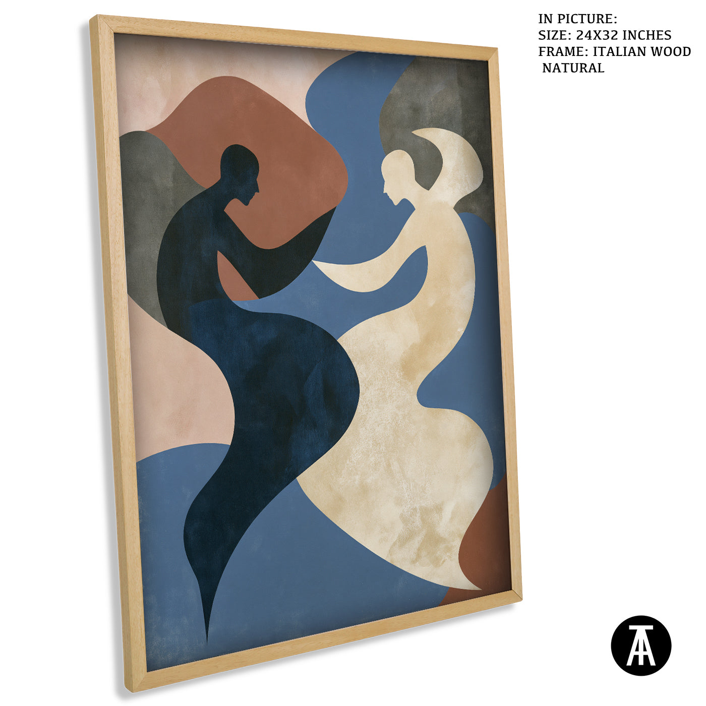 Artwork in Natural Wood Frame