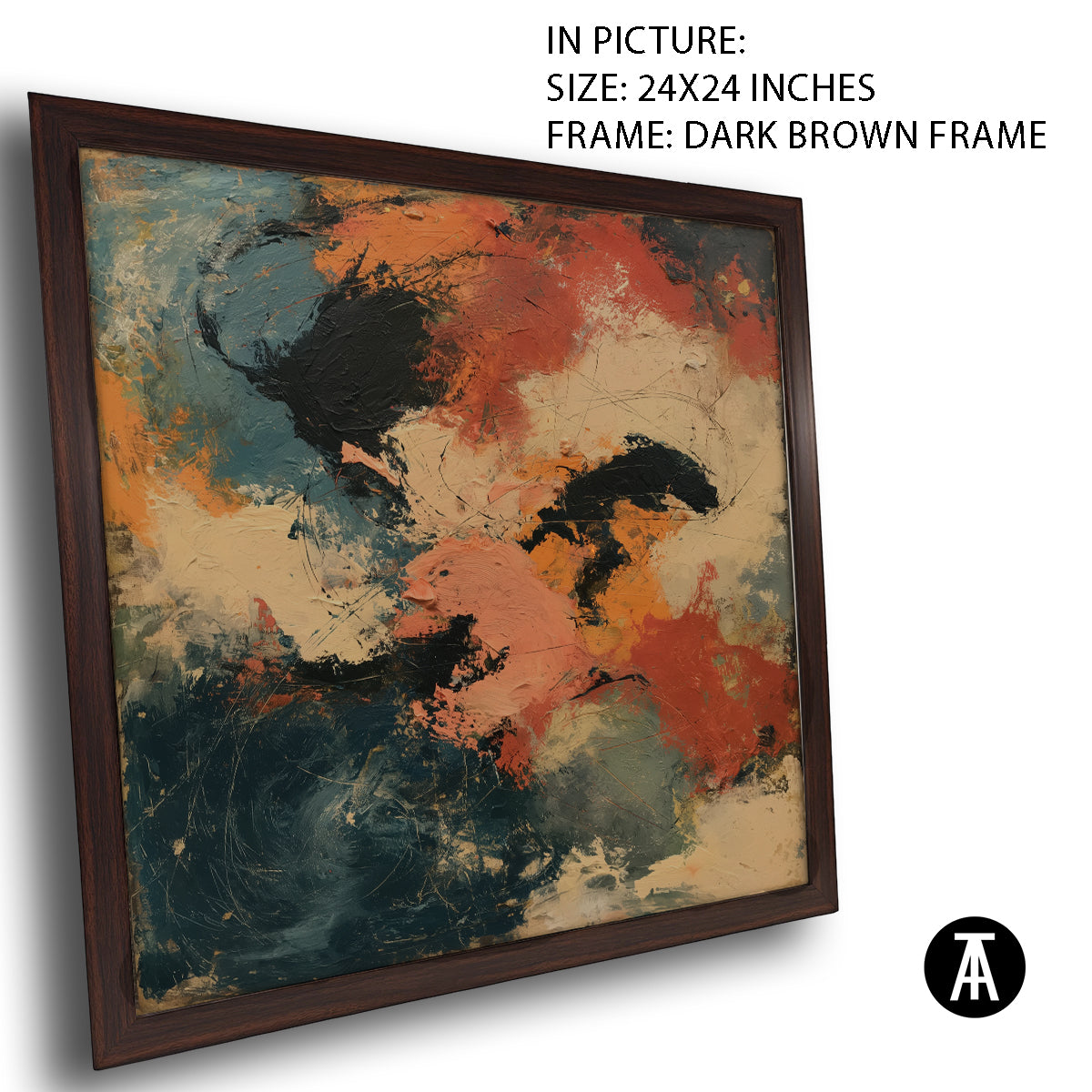 Artwork in Dark Brown Frame