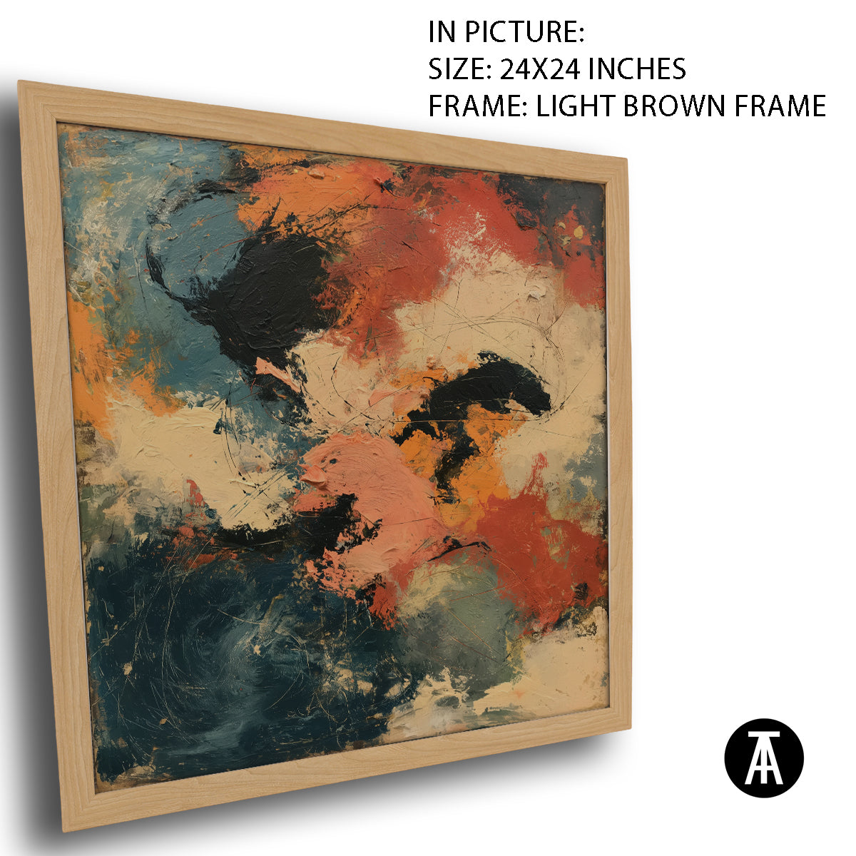 Artwork in Light Brown Frame