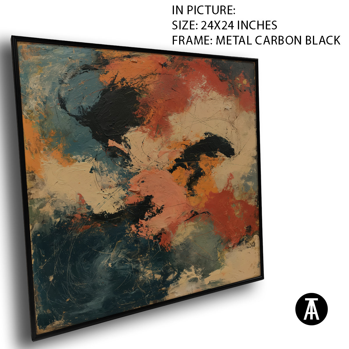 Artwork in Carbon Black Metal Frame