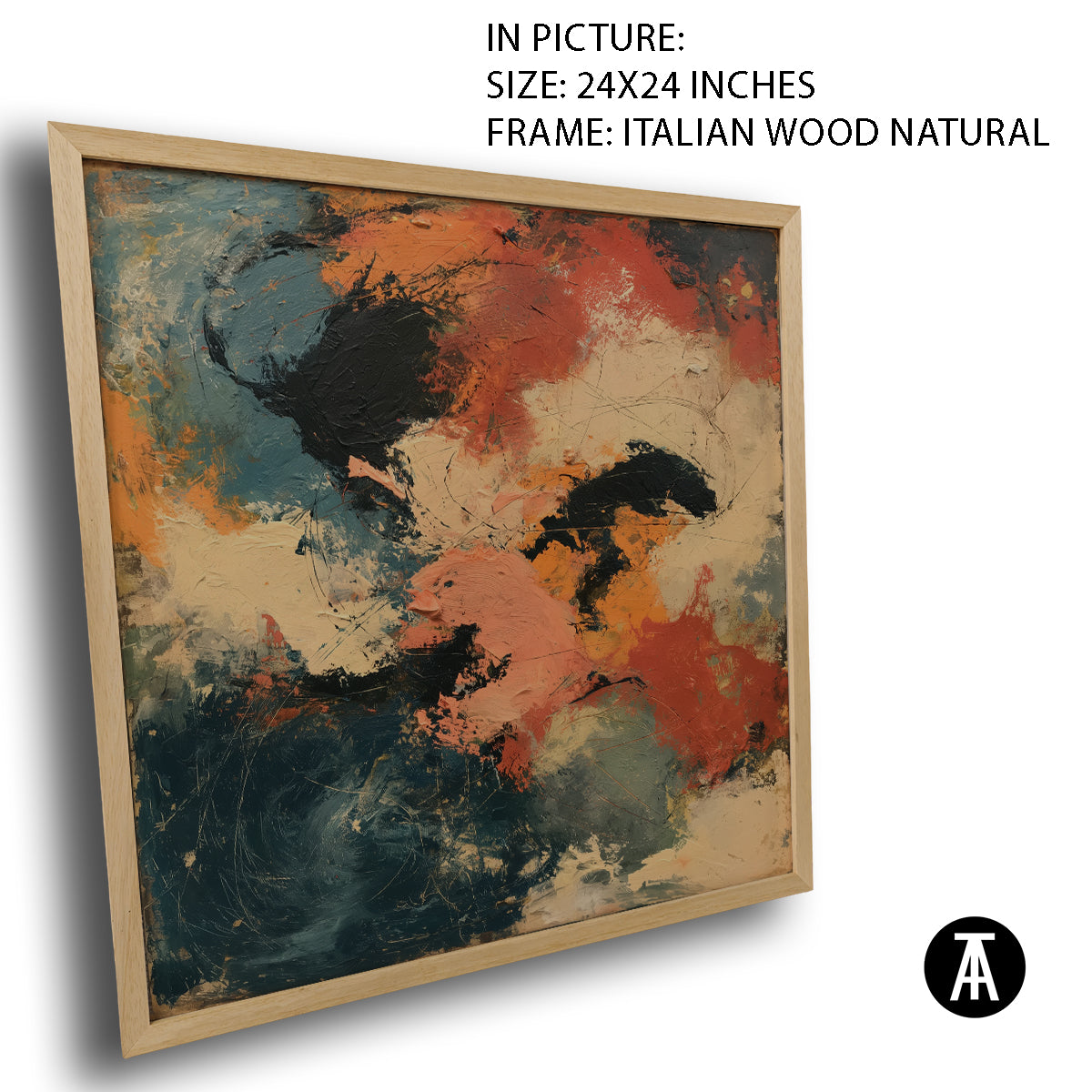 Artwork in Natural Wood Frame
