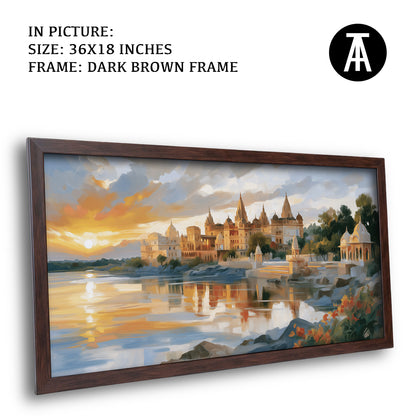 Artwork in Dark Brown Frame