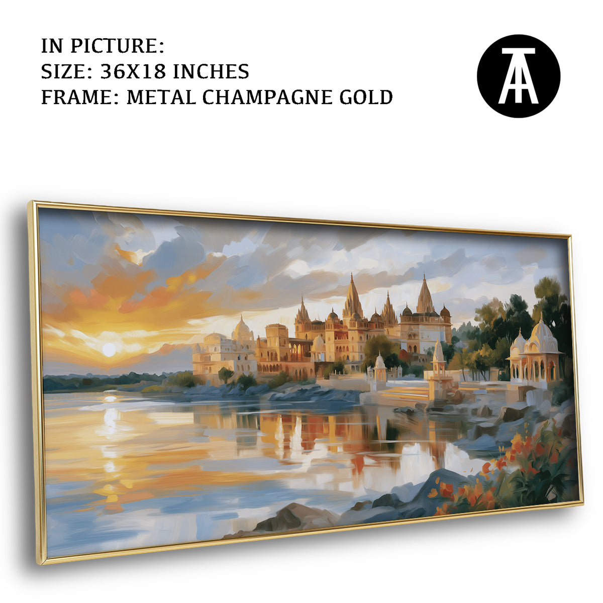 Artwork in Metal Champagne Gold Frame