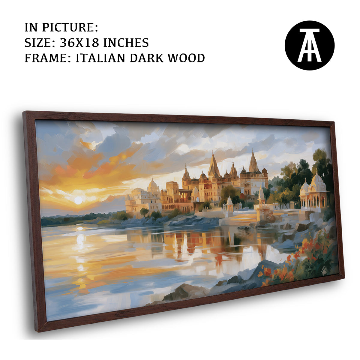 Artwork in Dark Wood Frame