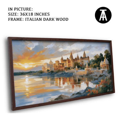 Artwork in Dark Wood Frame