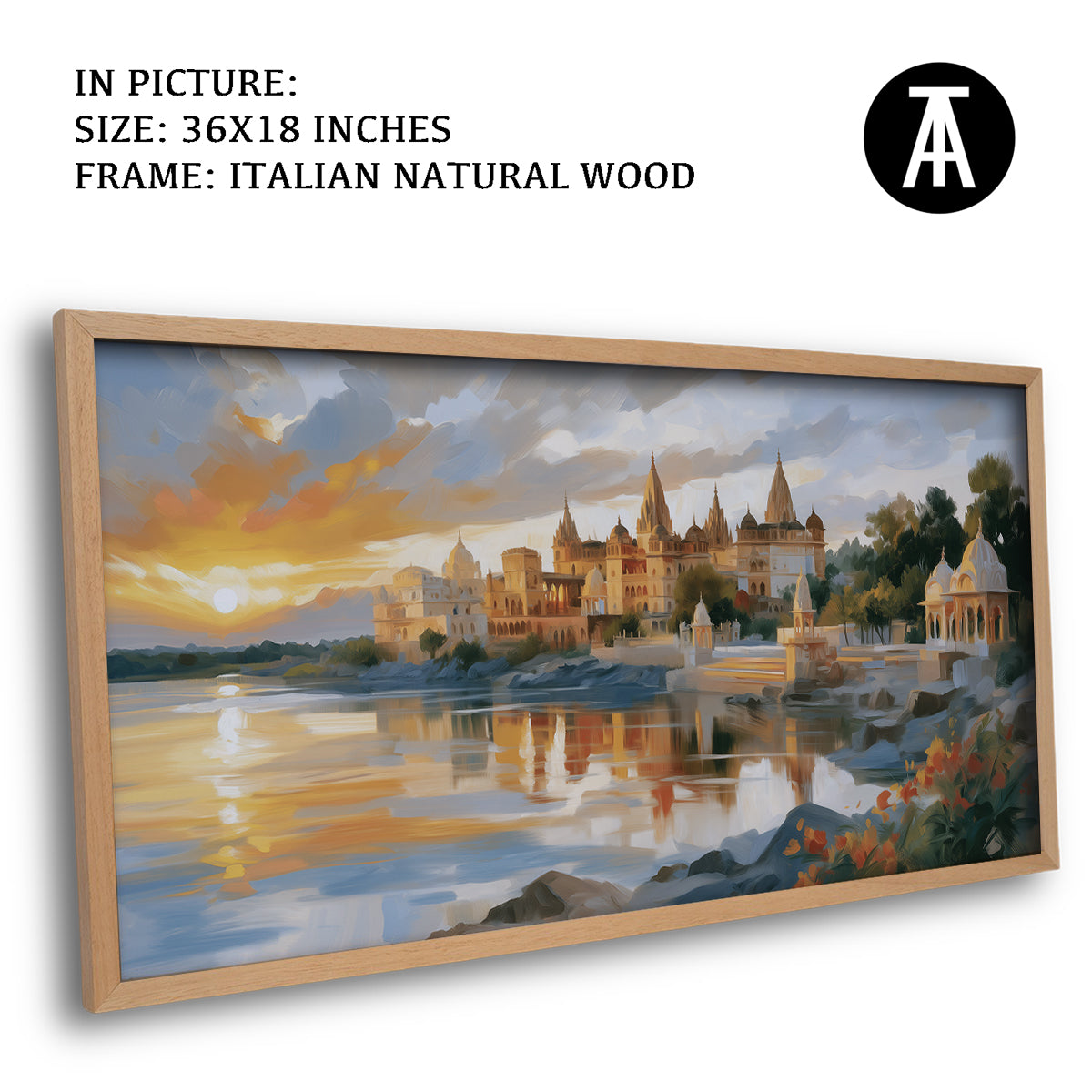 Artwork in Natural Wood Frame