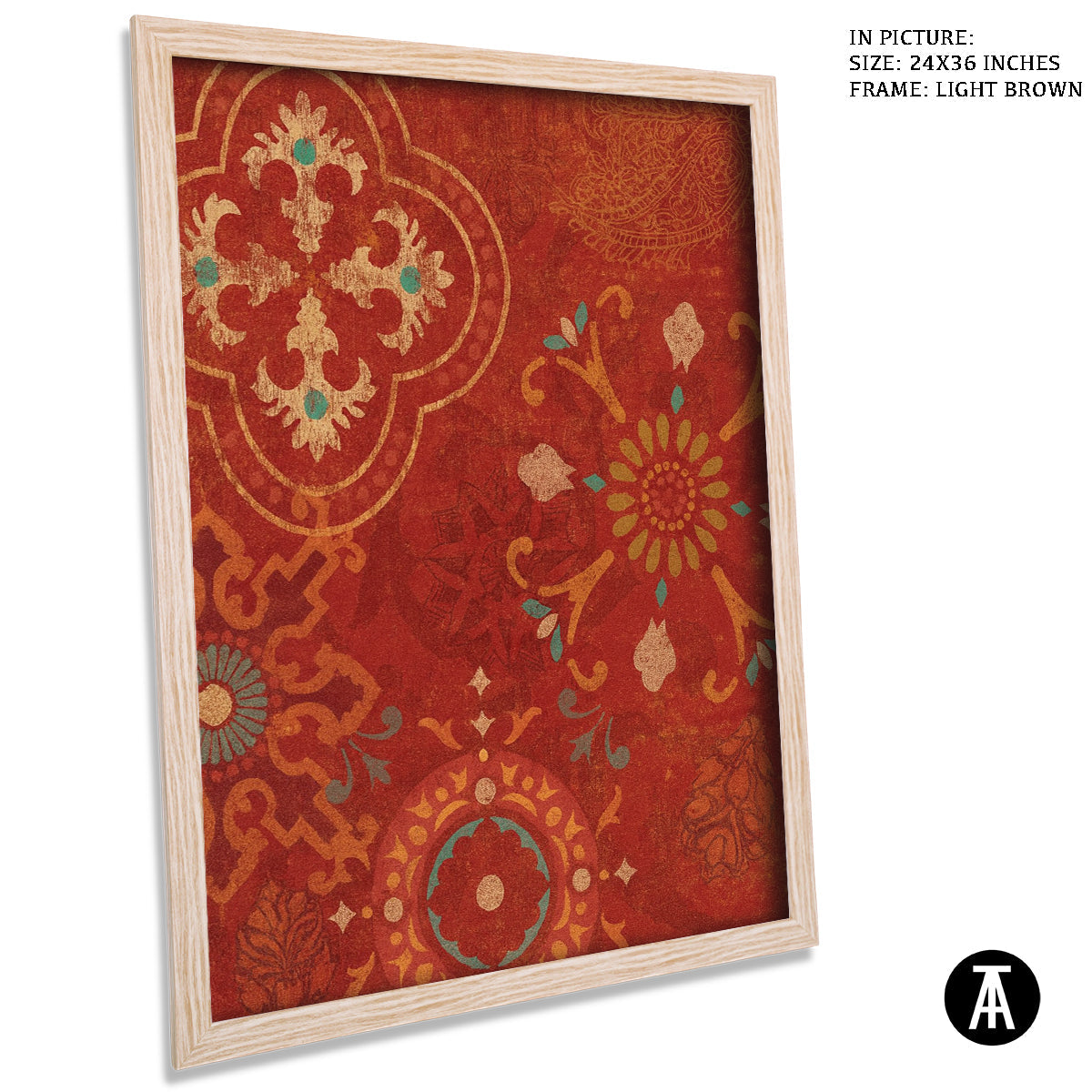 Artwork in Light Brown Frame