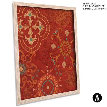 Artwork in Light Brown Frame