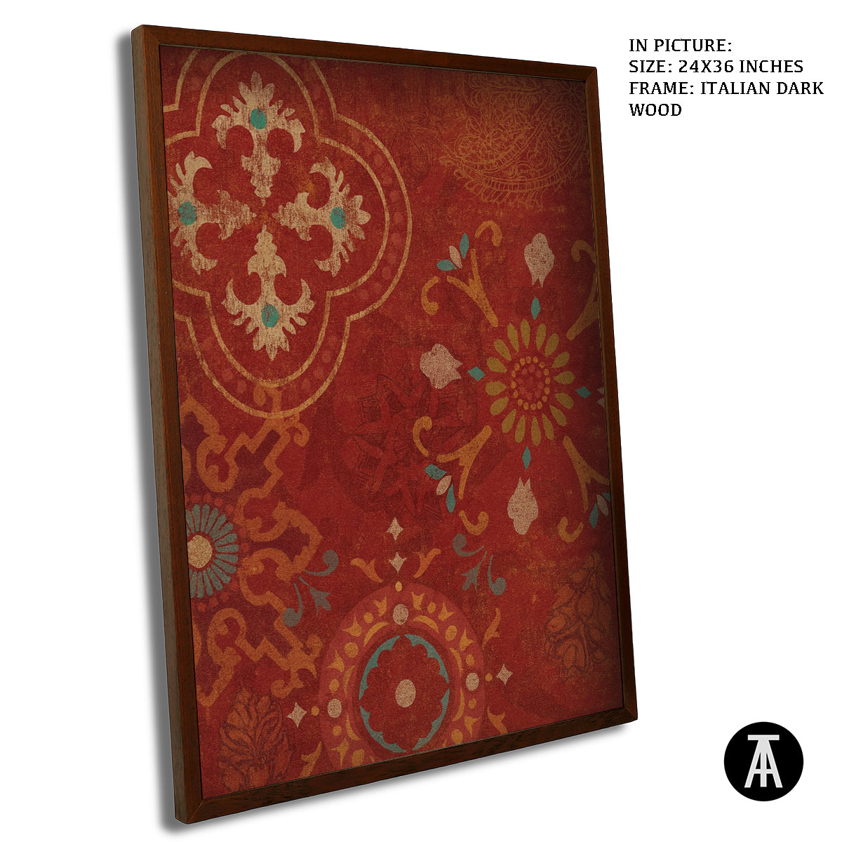 Artwork in Dark Wood Frame