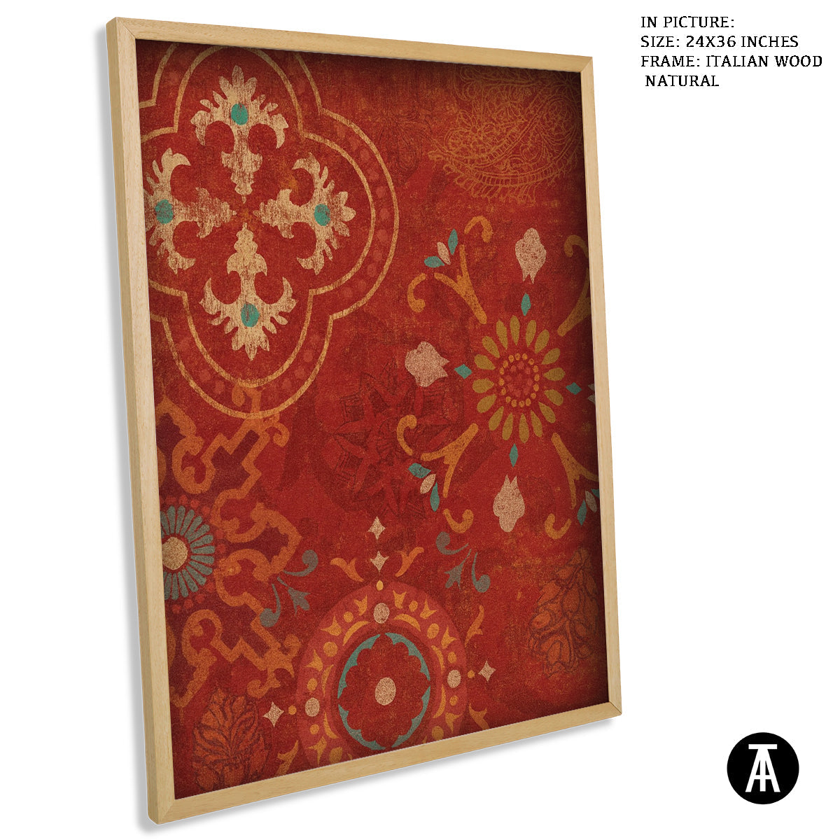 Artwork in Natural Wood Frame