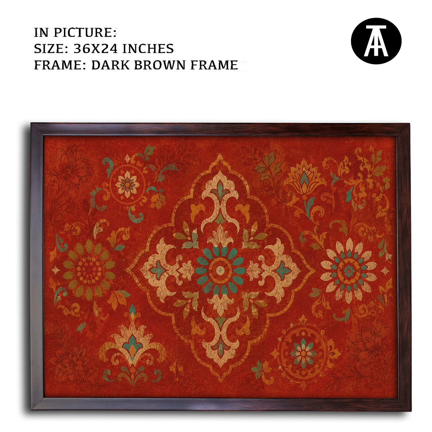 Artwork in Dark Brown Frame
