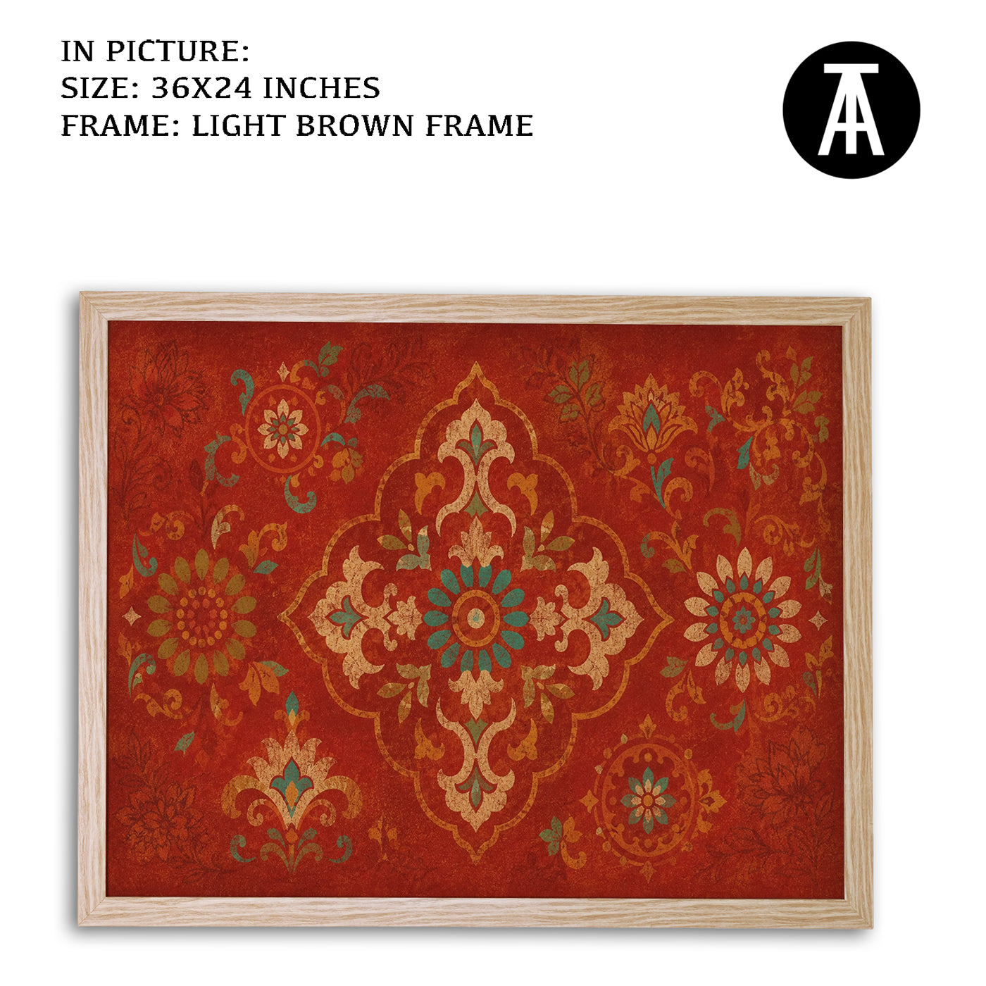 Artwork in Light Brown Frame