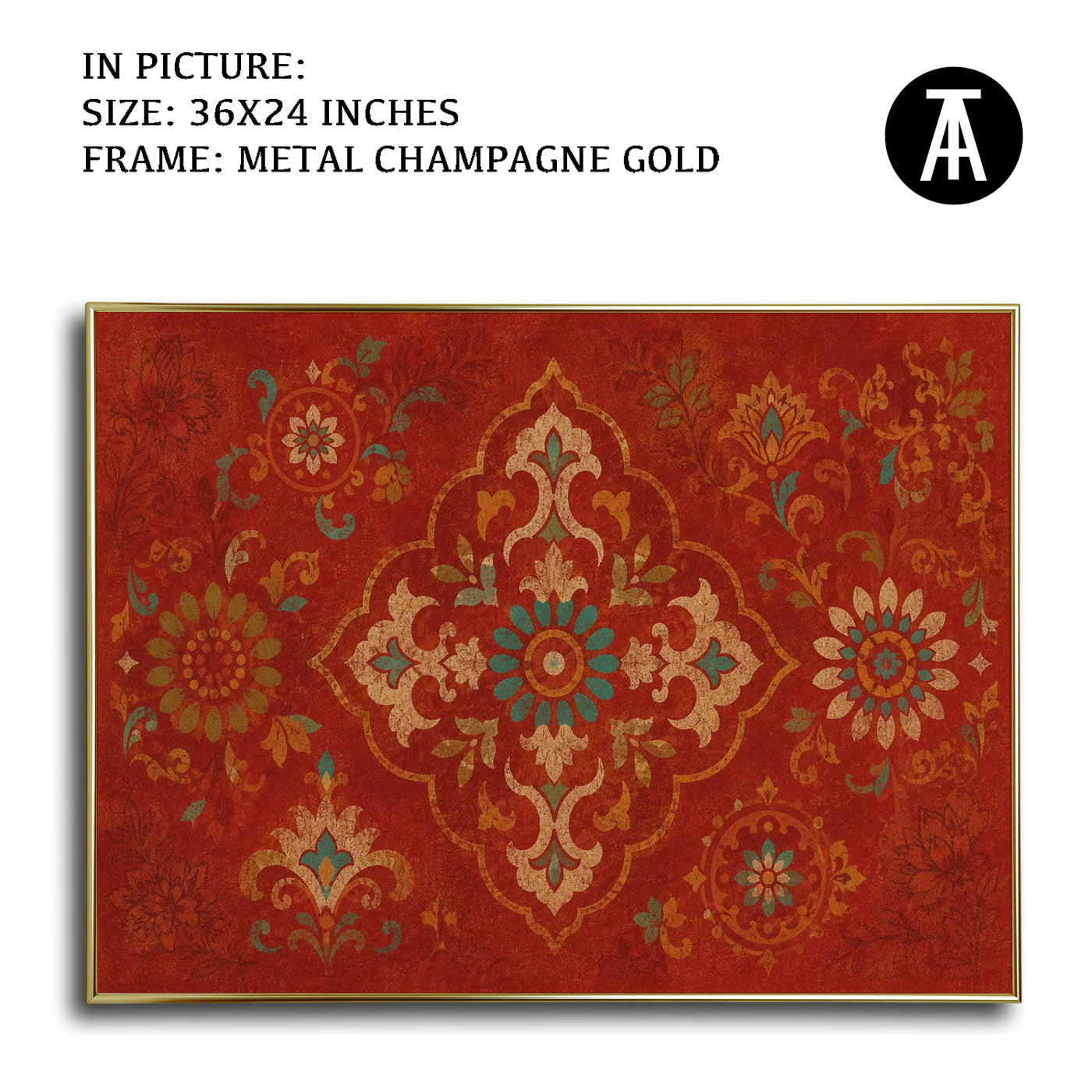 Artwork in Metal Champagne Gold Frame