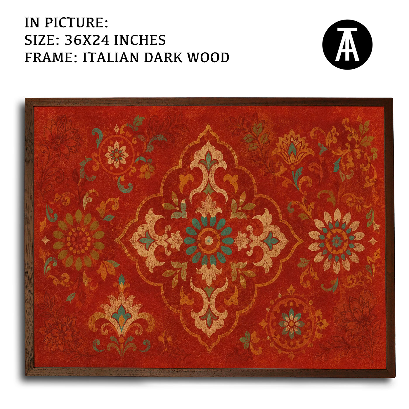 Artwork in Dark Wood Frame