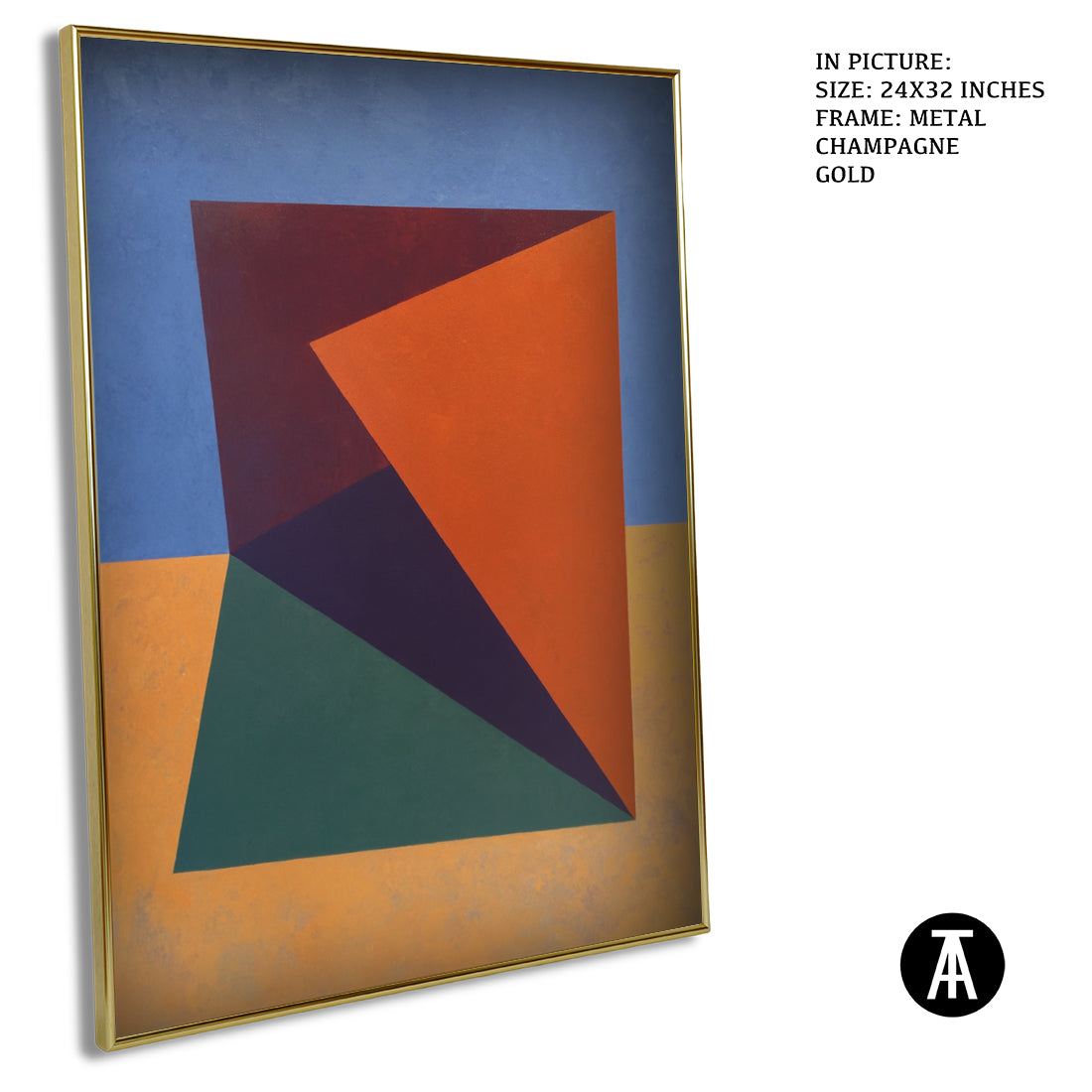 Artwork in Metal Champagne Gold Frame